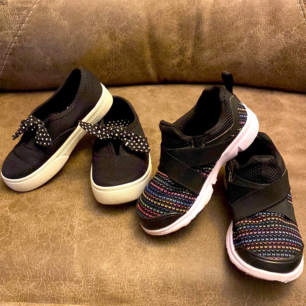 Bundle of Girls Black Slip on Sneakers